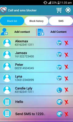 Call and sms blocker android App screenshot 5